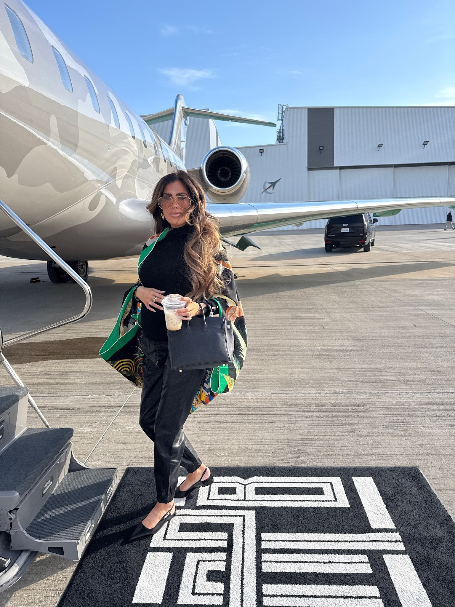 Wearing a size medium in both the black turtleneck and faux leather joggers! 

Travel Outfit, Plane, Black Faux Leather Joggers, Black Turtleneck, Hermes Flats, Hermes scarf, Emily Ann Gemma 

#LTKootd #LTKBump #LTKmomlife