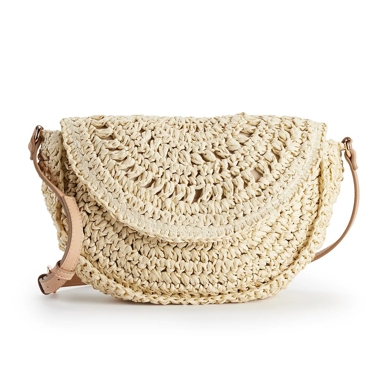 LC Lauren Conrad Straw Flap Crossbody Bag | Kohl's