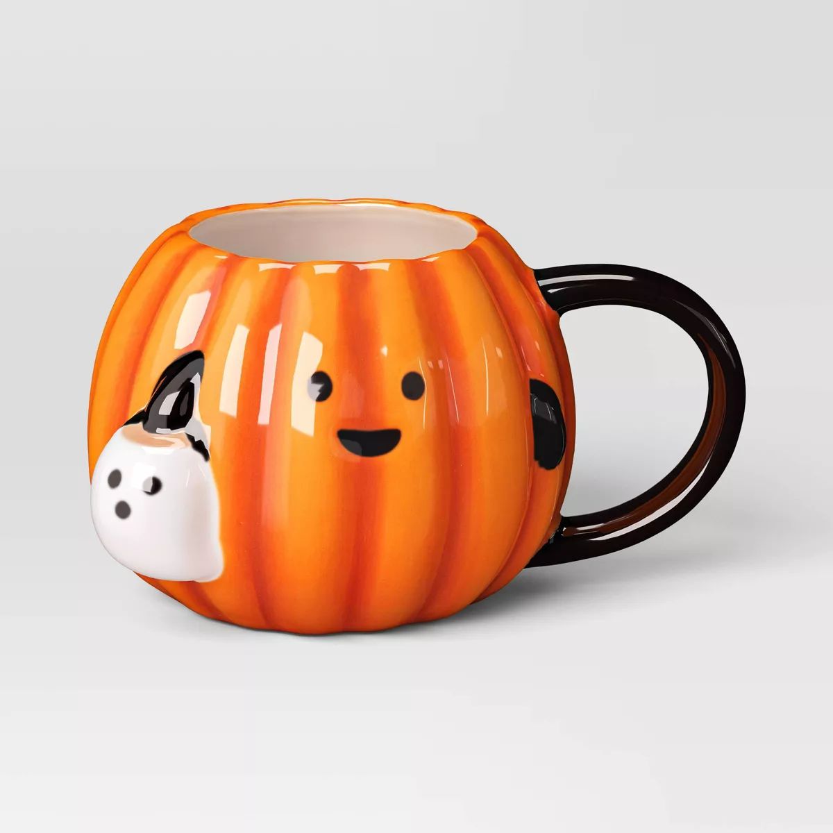 15.25 fl oz Halloween Stoneware Figural Pumpkin Mug Orange - Hyde & EEK! Boutique™ | Target