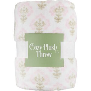 Highline Cozy Plush Throw Blanket, White Floral, 50 x 60 in | CVS Health