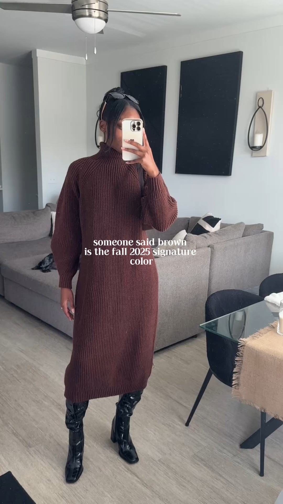 This brown knitted dress has instantly placed my brain in Fall, bye summer! #fallfashion #browndress #knittedfalldress #snakeskinboots #chocolatedress #falloutfitinspo #fallaesthetic

#LTKFallSale #LTKPetite