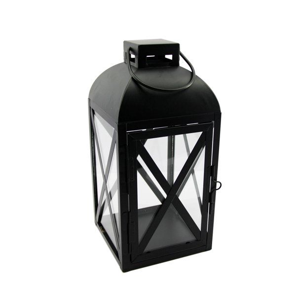Mainstays Medium Black Metal Candle Holder Lantern | Walmart (US)