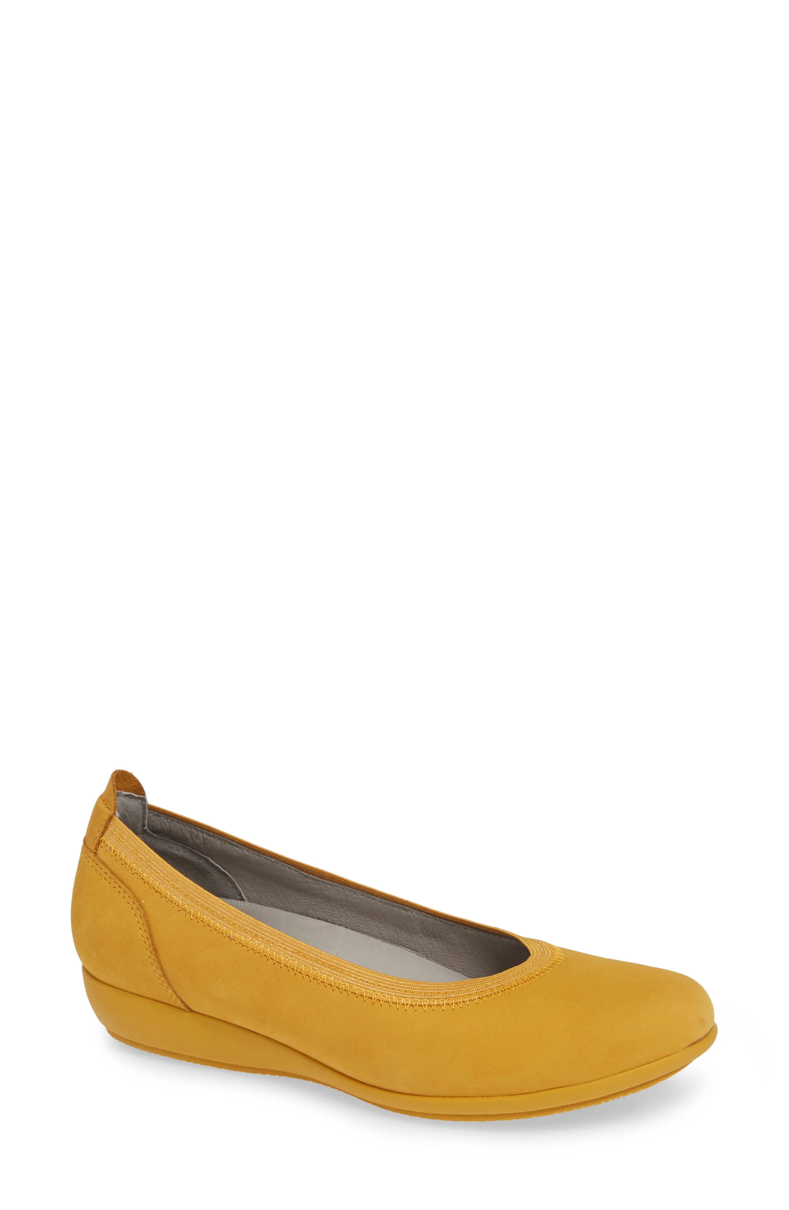Women's Dansko Kristen Ballet Flat, Size 5.5-6US / 36EU M - Yellow | Nordstrom