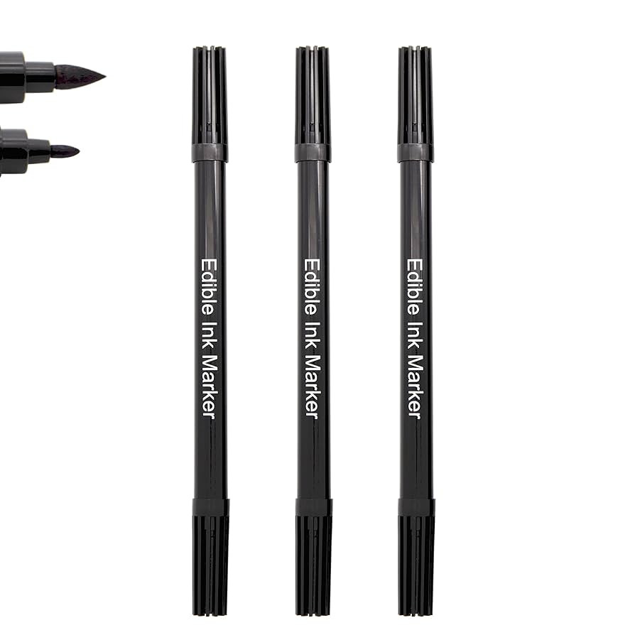 Dual Tips Food Coloring Pens，3PCS Black Color Food Grade and Edible Marker,Gourmet Writers for ... | Amazon (US)