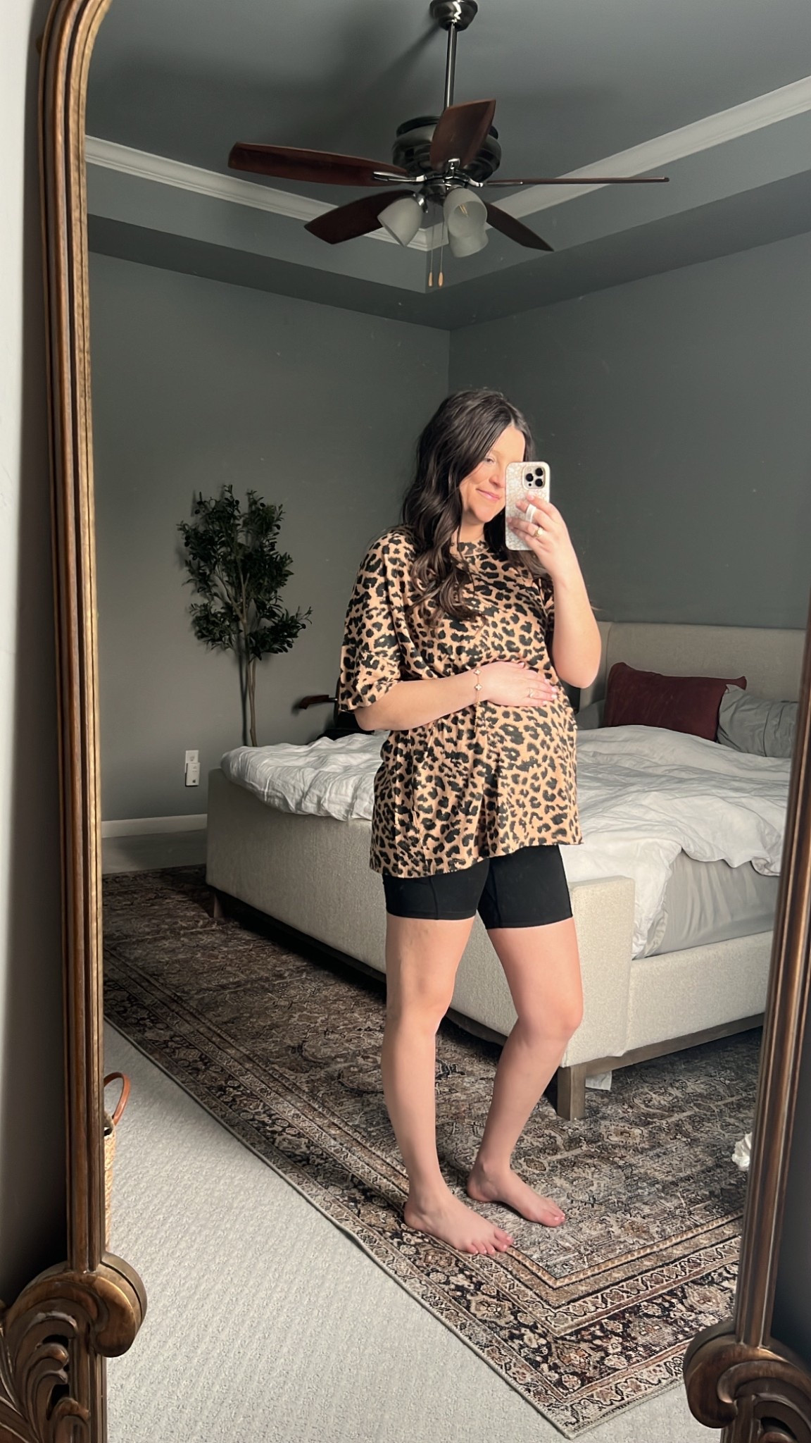 Cutie new oversized leopard tee. I love love love the fit of this. It’s oversized without sizing up. I’m wearing my true size Medium and I’m 20 weeks pregnant. Just imagine the fit without the bump. So comfy. 

Biker shorts are maternity from amazon. I love the length! 

Maternity outfit / maternity style / bump friendly / maternity biker shorts / Amazon maternity / biker shorts outfit / biker shorts / leaopars tee / aerie sale / aerie tee / aerie boyfriend tee / oversized tee / oversized shirt / mom style / mom outfit  / everyday outfit / loungewear / everyday mom outfit / spring / summer 

#LTKStyleTip #LTKBump