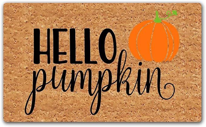 LuckyChu Hello Pumpkin Doormat Funny Floor Mat Rug Non-Slip Entrance Indoor Outdoor Bathroom Kitc... | Amazon (US)