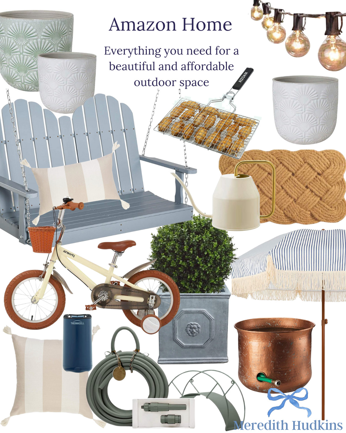 Adorable outdoor finds for a quaint classic and comfortable space. Soft sage greens and dusty blues  | Amazon (US)