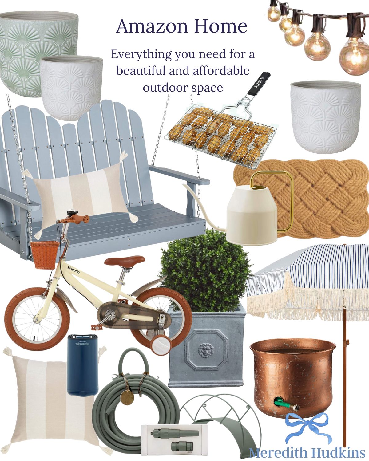 Adorable outdoor finds for a quaint classic and comfortable space. Soft sage greens and dusty blues  | Amazon (US)