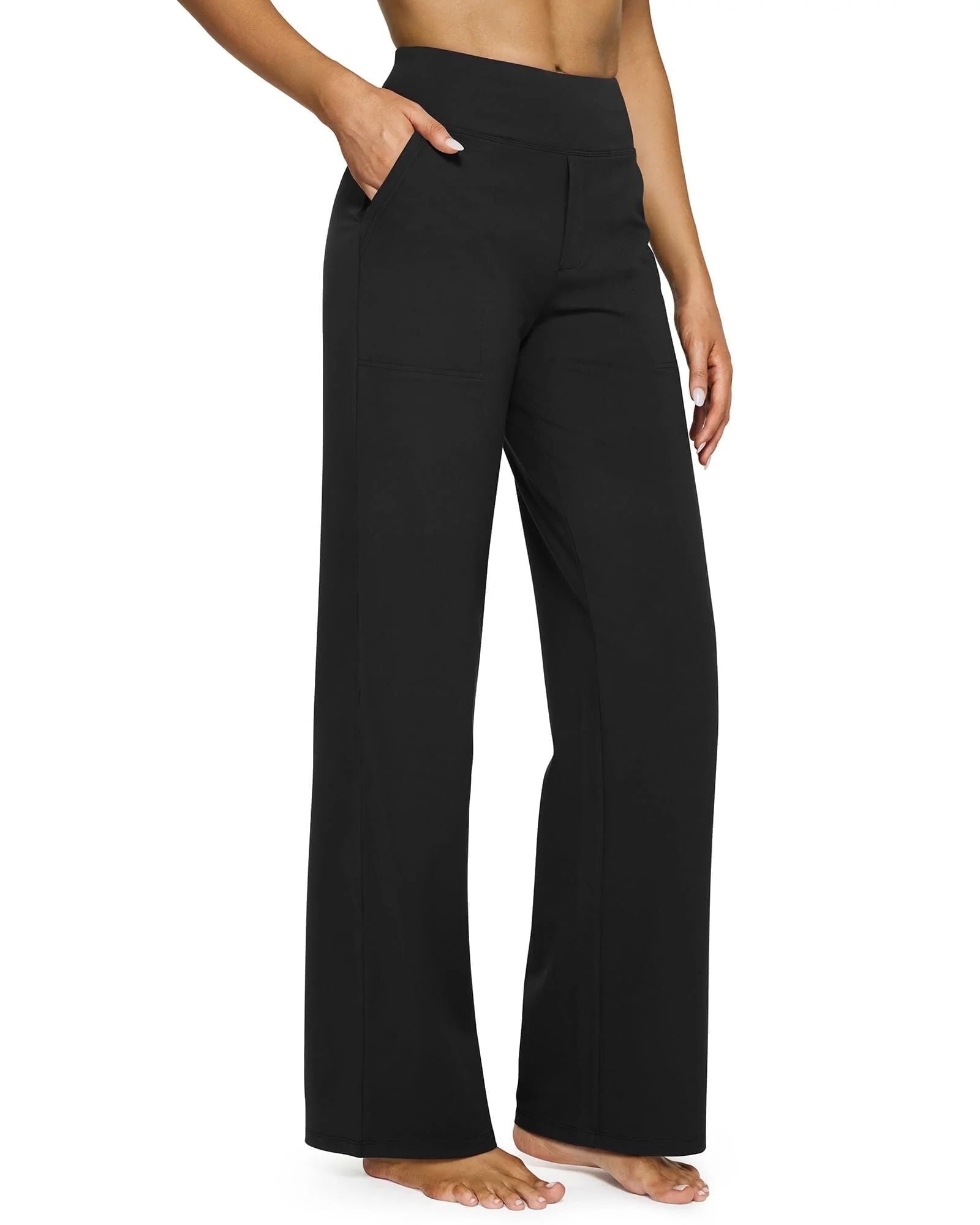 G4Free Yoga Pants Women Wide Leg Pants with Pockets High Waist Stretch Dress Casual Sweatpants Pe... | Walmart (US)