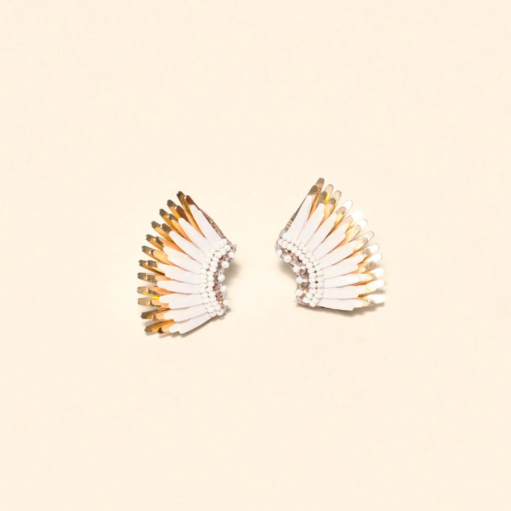 Micro Madeline Earrings Ivory Gold | Mignonne Gavigan