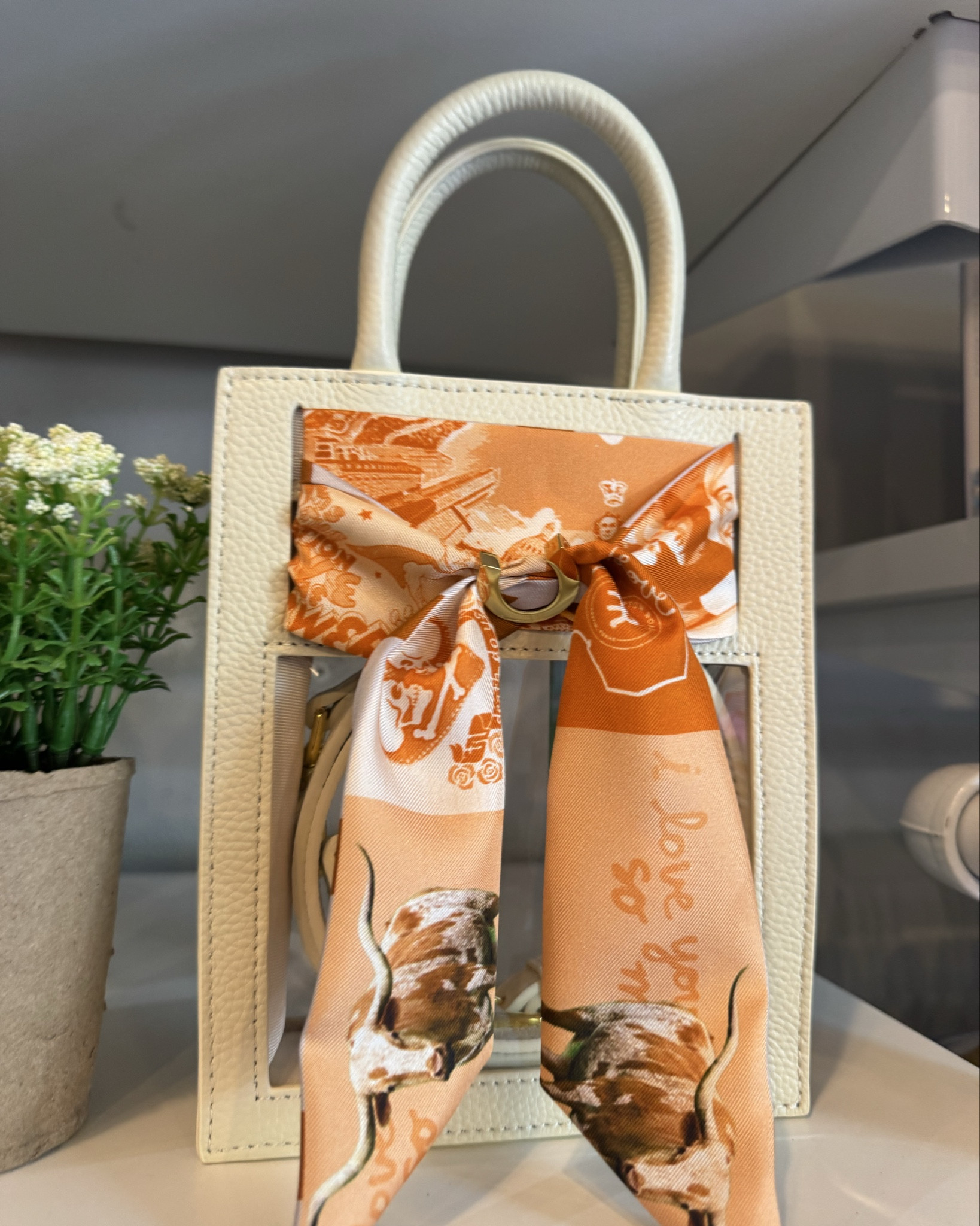 Love the @Hamptonroaddesigns silk scarves and mini “Calista” clear bags available from Lila & Beth ($250)  

#LTKGiftGuide