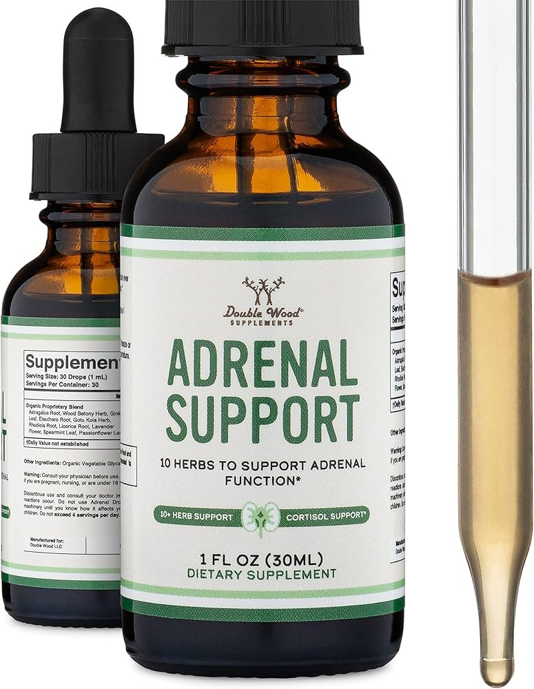 Adrenal Support Supplements (Liquid Drops) - 10 Organic Adaptogens for Adrenal Fatigue (One Month... | Amazon (US)