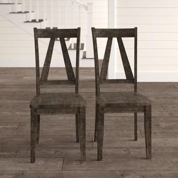 Kirkendall Solid Wood Slat Back Side Chair in Light Smokey Ash (Set of 2) | Wayfair North America