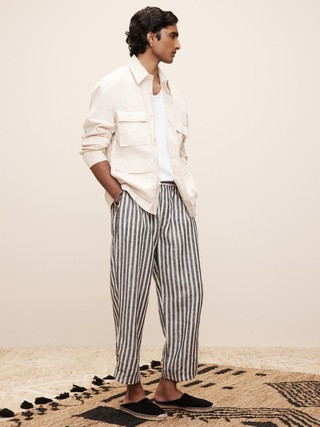The White Lotus Pleated Linen Pull-On Pant | Banana Republic (US)
