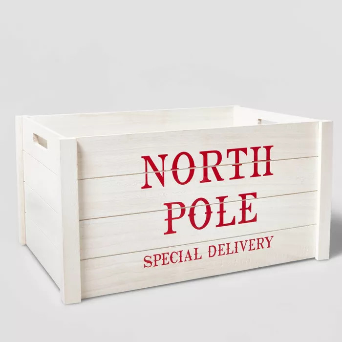 North Pole Wood Crate Red/White - Wondershop™ | Target