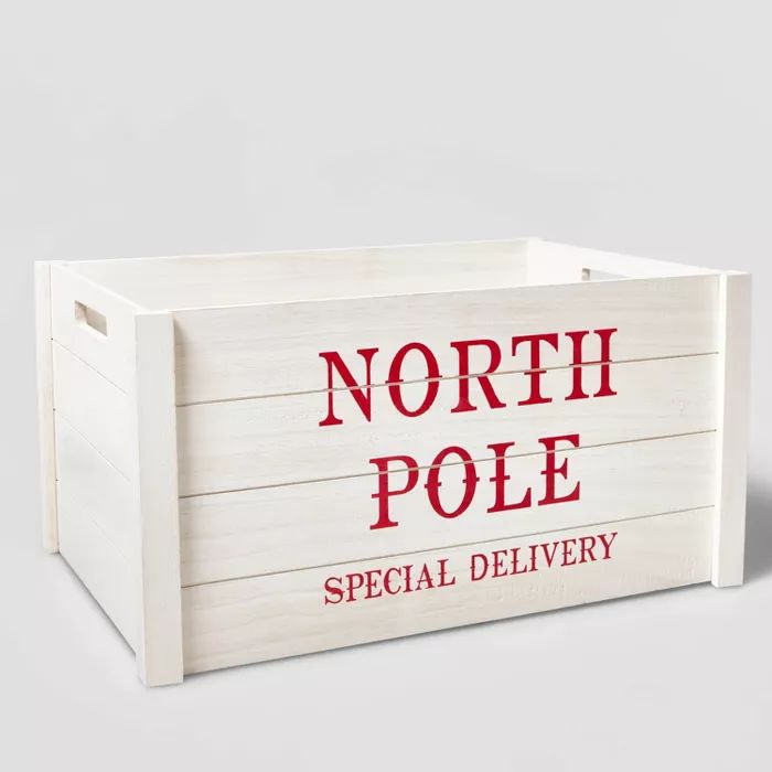 North Pole Wood Crate Red/White - Wondershop&#8482; | Target