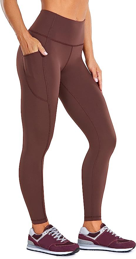 CRZ YOGA Women's Brushed Naked Feeling Sports Leggings High Waist Matte Soft Yoga Leggings with P... | Amazon (UK)