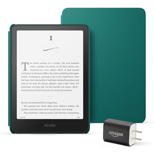 Amazon Kindle Paperwhite Bundle: Includes, Amazon Kindle Paperwhite 16GB | Jade, Plant-Based Leather Cover | Jade, & Power Adapter | Amazon (US)