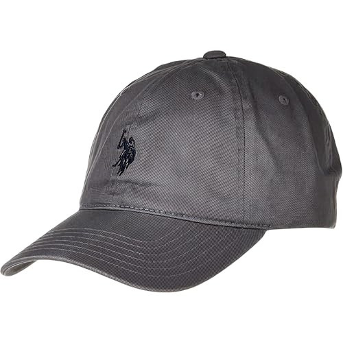 U.S. Polo Assn. Baseball Cap, Dark Grey, One Size, Cotton, Adjustable with Pony Logo, Men's | Amazon (US)