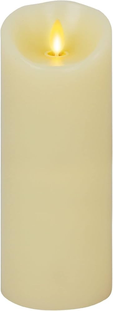 Luminara Scalloped Edge Flameless LED Candle - Ivory 3.5" x 8.75" - Real Wax Pillar Battery Opera... | Amazon (US)