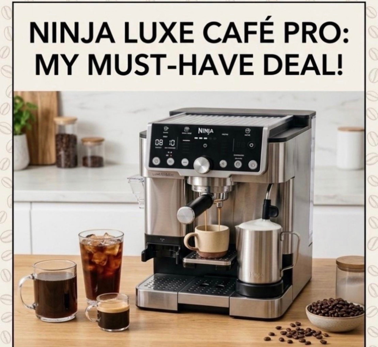 Prime Day is over but there are still some really cool opportunities to get a good deal on these Espresso machines! 
Let's do the math: if you spend $7 a day on iced lattes, this machine pays for itself in less than 3 months. It's an automatic espresso machine, drip coffee maker, and cold brewer ALL IN ONE. Plus, the built-in grinder and hands-free milk frother give you perfect barista-grade microfoam at the touch of a button.

@mrscharneld #LTKhome #NinjaLuxe #EspressoMachine #CoffeeBar #PrimeDayDeals #AmazonHome #CoffeeLovers #KitchenInspiration #AmazonPrimeDay