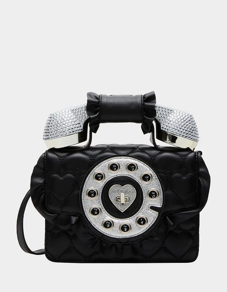 KITSCH RUFFLE PHONE BAG BLACK | Betsey Johnson