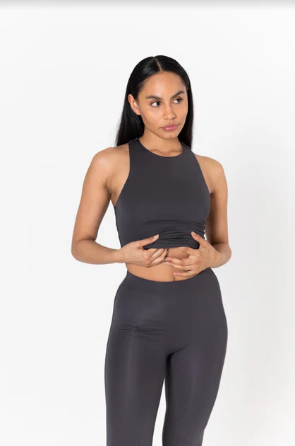 365 RACERBACK HIGH NECK VEST - OYSTER BLACK | TALA (UK)