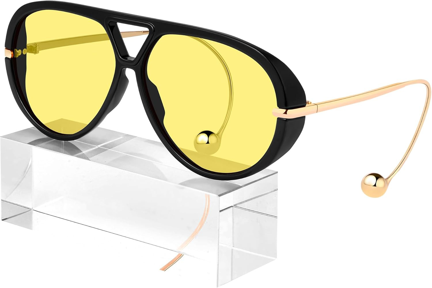 KesaPlan Vintage Oversized Aviator Sunglasses Women with Earring, 70s Retro Shield Big Frame 2025... | Amazon (US)