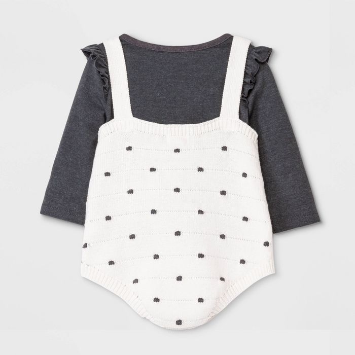 Baby Girls' Sweater Top & Bottom Set - Cat & Jack™ Charcoal Gray | Target