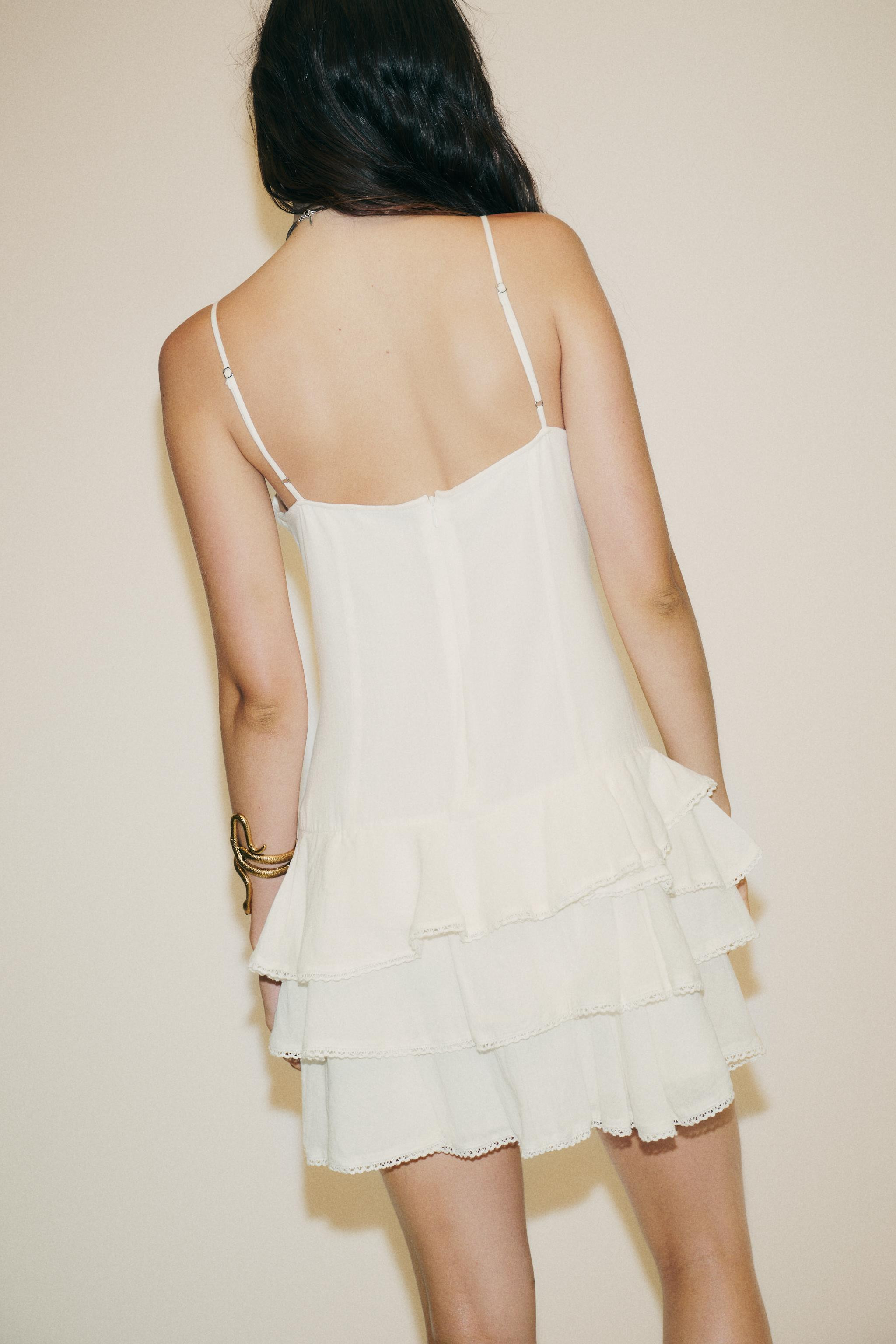 RUFFLED CHIFFON SHORT DRESS | Zara US
