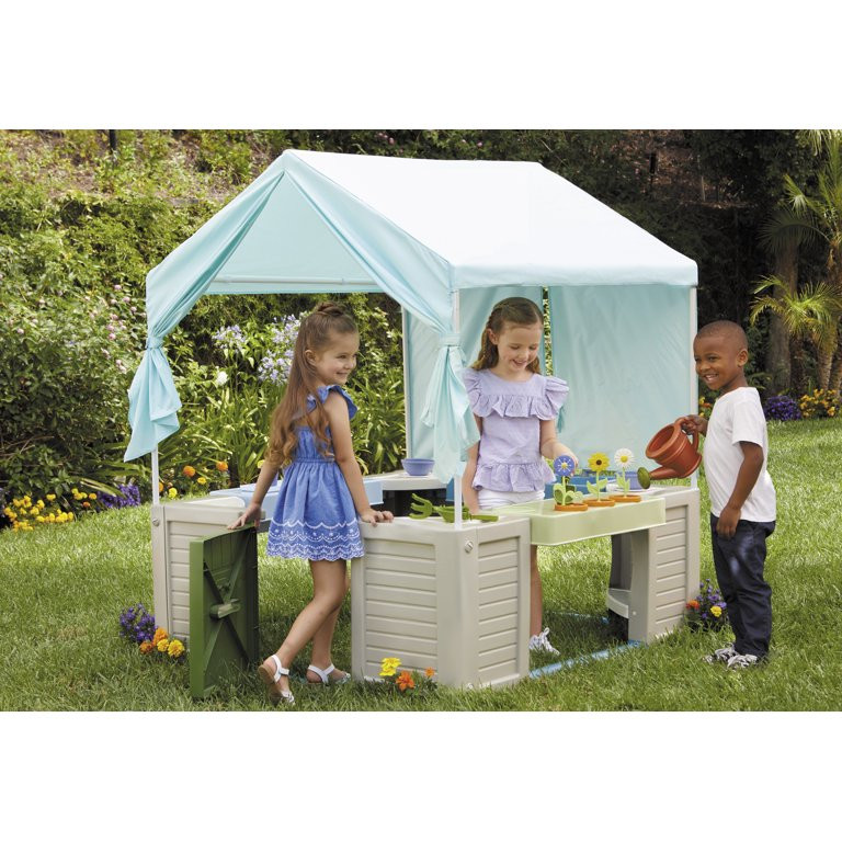 Little Tikes Backyard Bungalow Role-Play Playhouse with Kitchen, Garden, & Canopy - Walmart.com | Walmart (US)