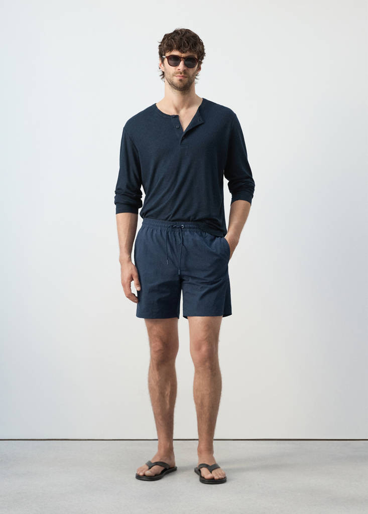 Basic drawstring swimsuit dark navy - Man - M - MANGO MAN | Mango (US/MX/AU)