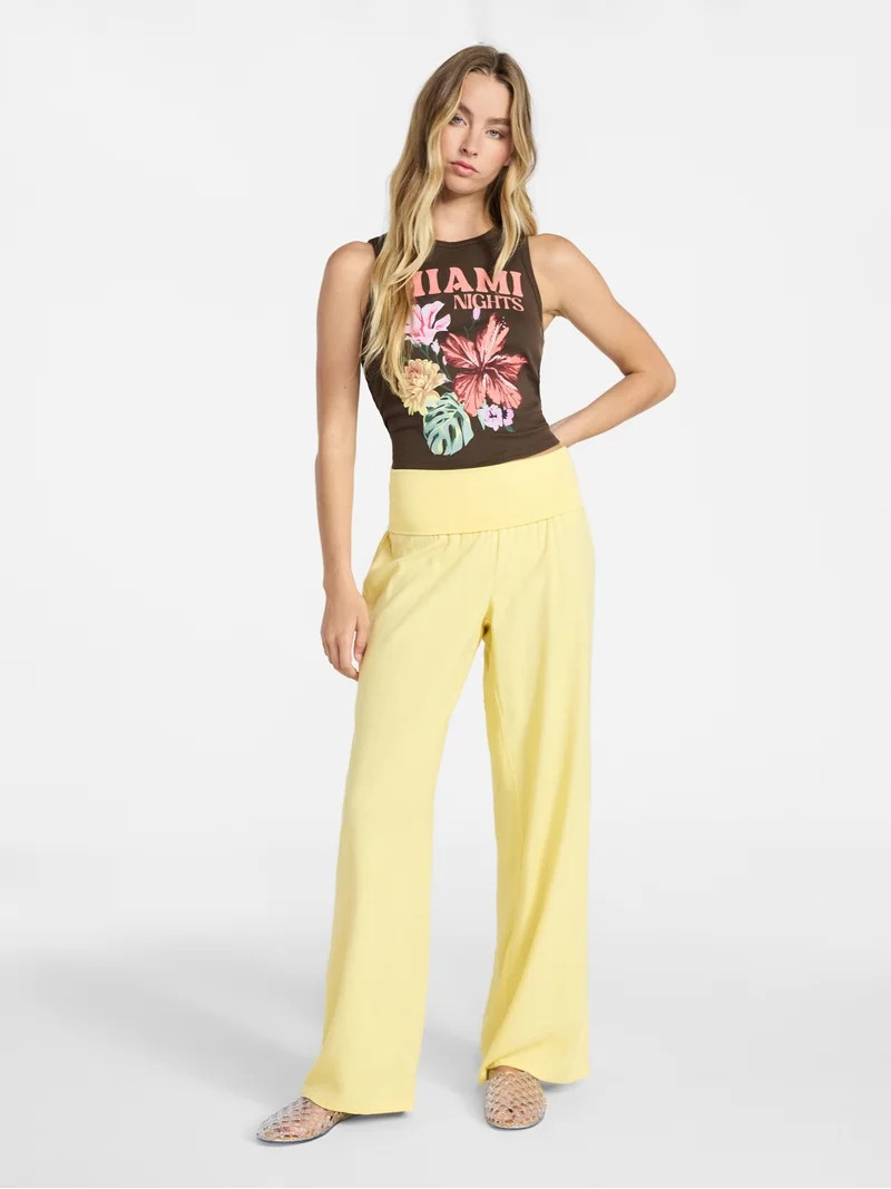 No Boundaries Cotton Ribbed Graphic Tank Top, Women's XXS-XXL | Walmart (US)