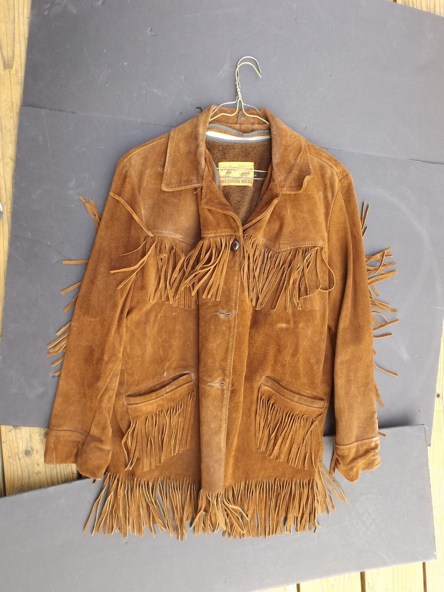Vintage 1970’s Sears Western Wear Suede Leather Fringe Jacket Sz Large  | eBay | eBay US