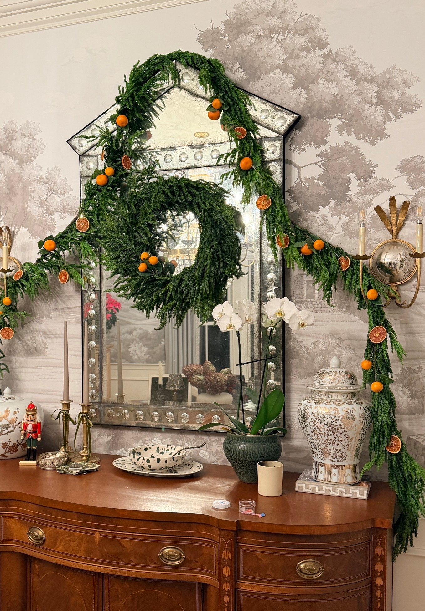 Creating the start of t faux garland! 