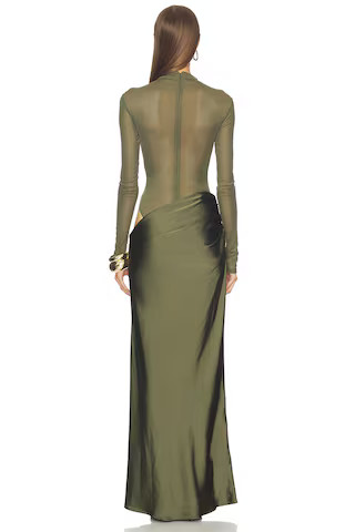 Elarina Maxi Dress in Olive | Revolve Clothing (Global)