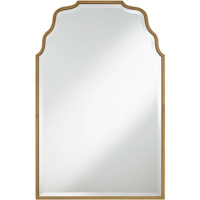 Noble Park Rectangular Vanity Decorative Wall Mirror Modern Beveled Waved Arched Lush Antique Gold Frame 26" Wide for Bathroom | Target