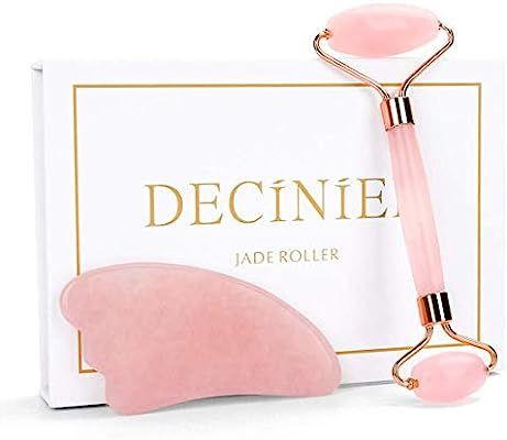 Deciniee Jade Roller and Gua Sha Tools Set - Anti Aging Rose Quartz Roller Massager - 100% Real N... | Amazon (US)