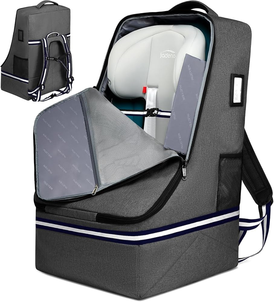 Car Seat Travel Bag, Dark Grey, Padded and Adjustable Shoulder Strap, Large Capacity for Airplane... | Amazon (US)