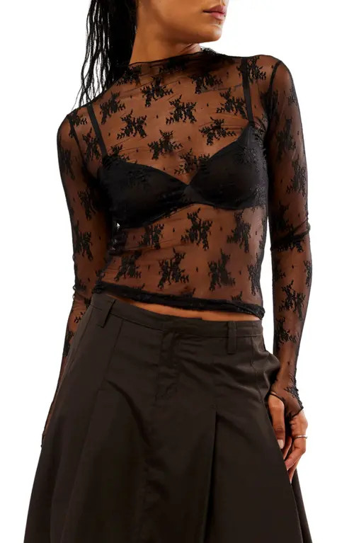 Free People Lady Lux Layering Top in Black at Nordstrom, Size X-Small | Nordstrom