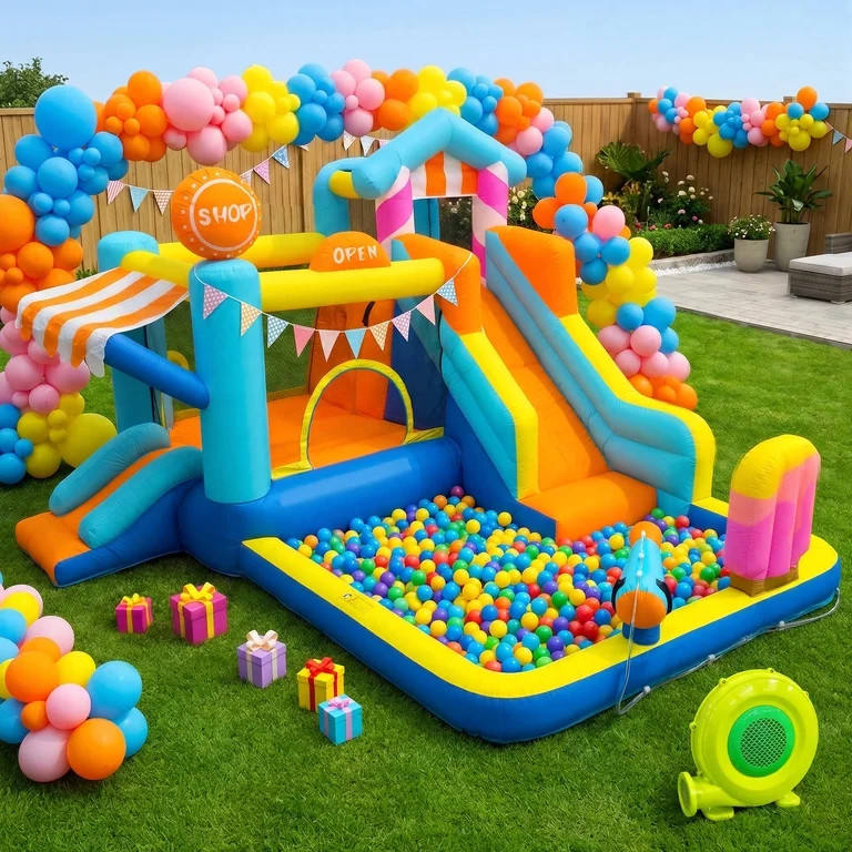 AUOSHI Inflatable Water Slide with Blower, Bounce House Water Park for Kids with Dual Slides, Jum... | Walmart (US)