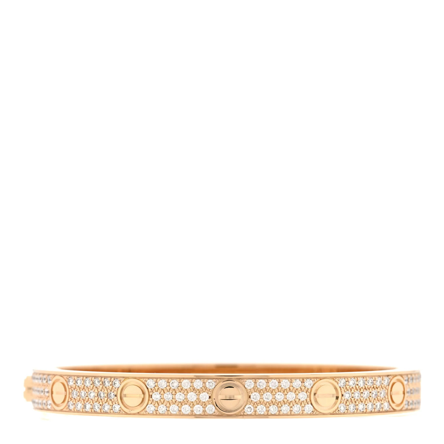 Cartier 18K Yellow Gold Diamond LOVE Paved Bracelet 17 1734497 | FASHIONPHILE (US)