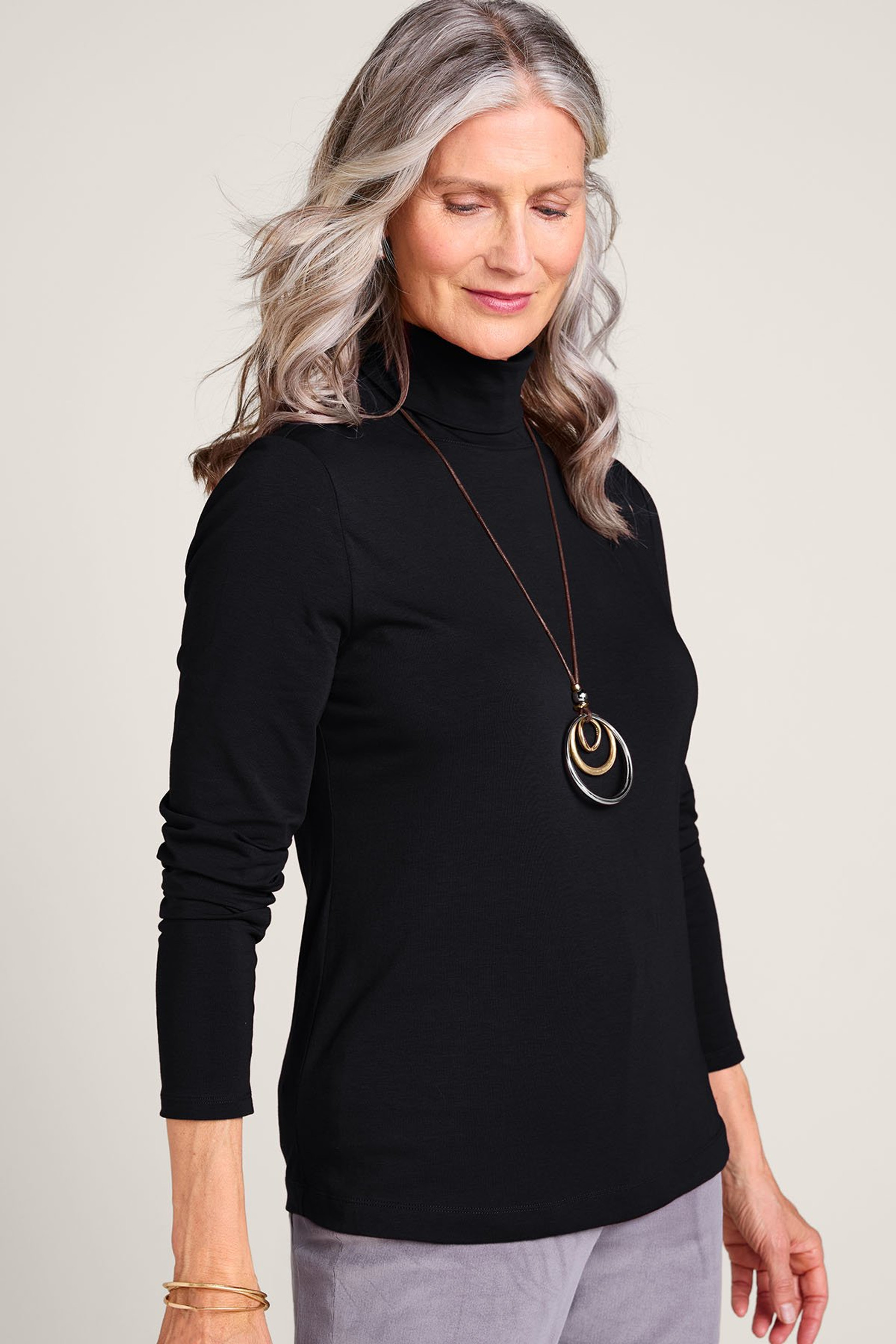 SoftEssential™ Long Sleeve Pima Turtleneck | Soft Surroundings