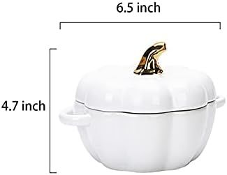 MDZF SWEET HOME Ceramic Pumpkin Bowl, Individual Casserole, Baking Bowl for Oven Bakeware with Li... | Amazon (US)