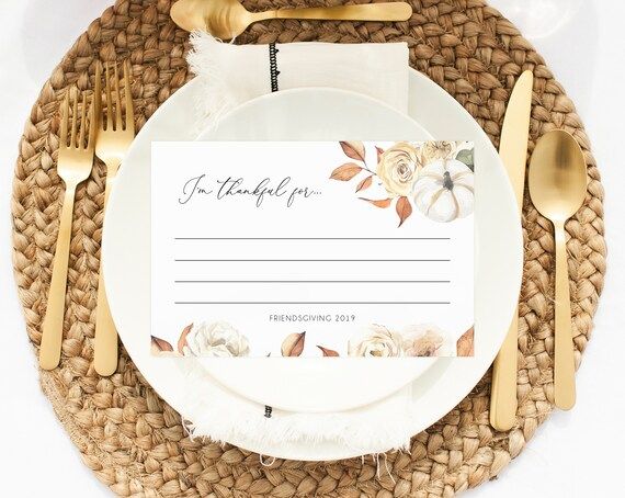 Friendsgiving Printable Template, I'm Thankful For Notes, Thanksgiving Card, Printable Friendsgiv... | Etsy (US)