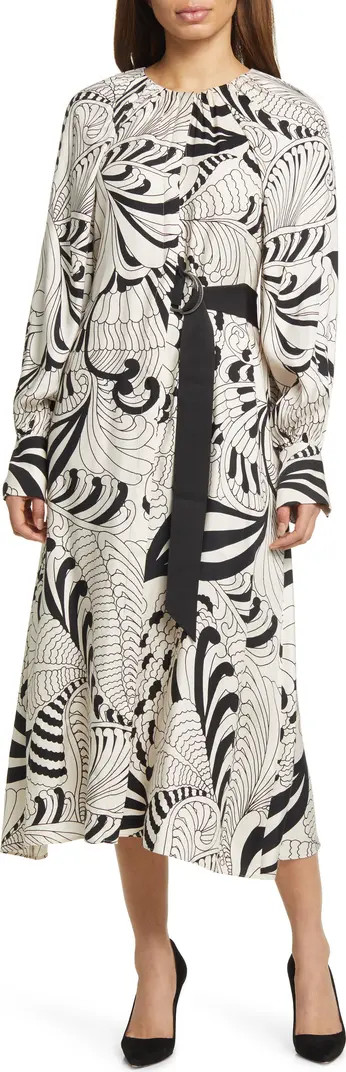 Ted Baker London Emmieeh Belt Detail Long Sleeve Midi Dress | Nordstrom | Nordstrom