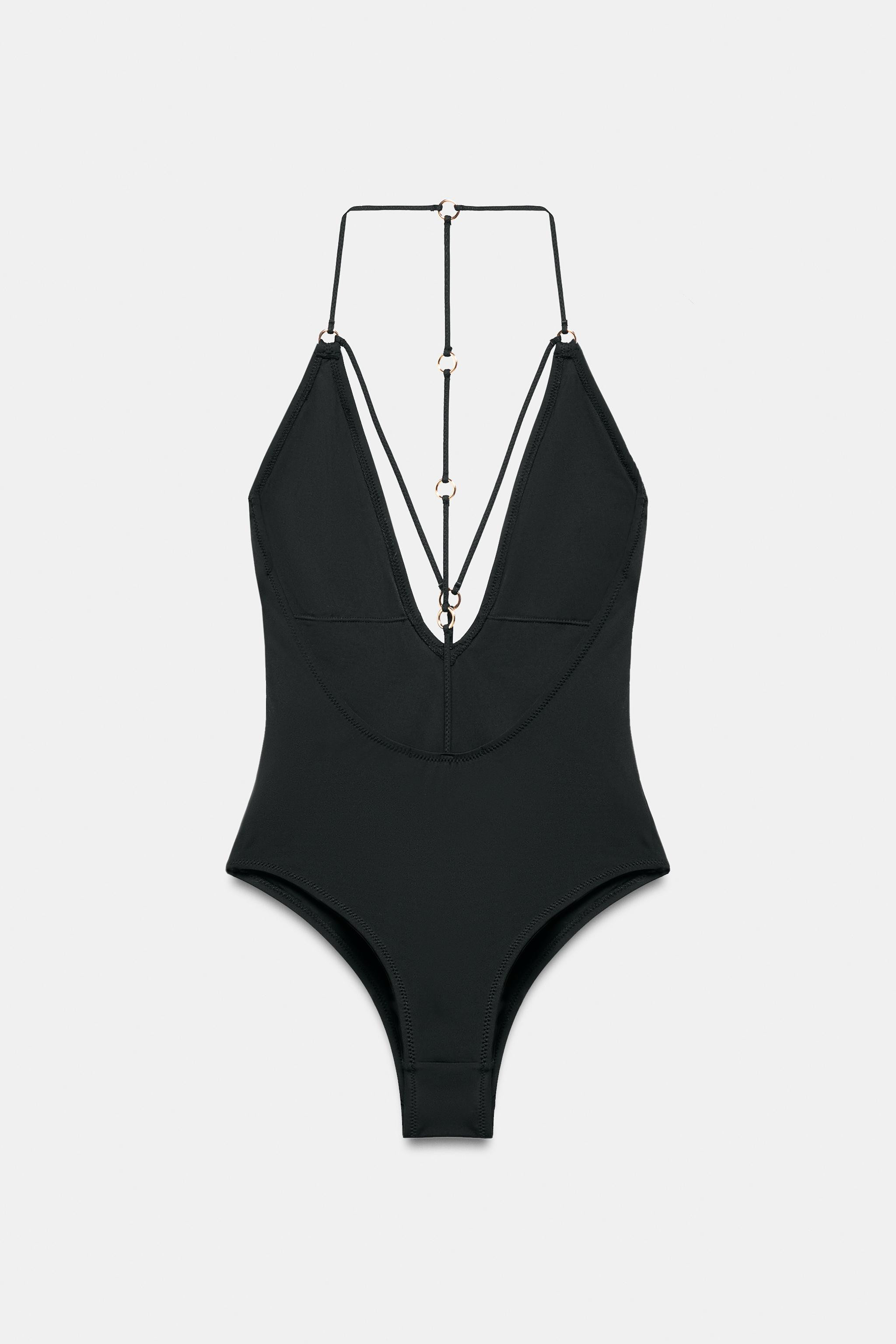 STRAPPY SWIMSUIT WITH EYELETS | Zara US