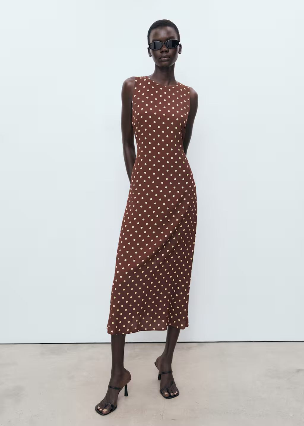 Vestido lunares lazo brown - Women - 20 - MANGO | Mango (US/MX/AU)