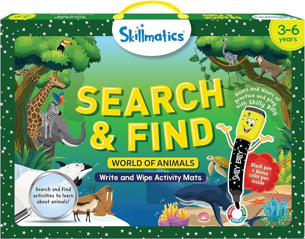 Skillmatics Educational Game - Search and Find Animals, Reusable Activity Mats with 2 Dry Erase M... | Amazon (US)