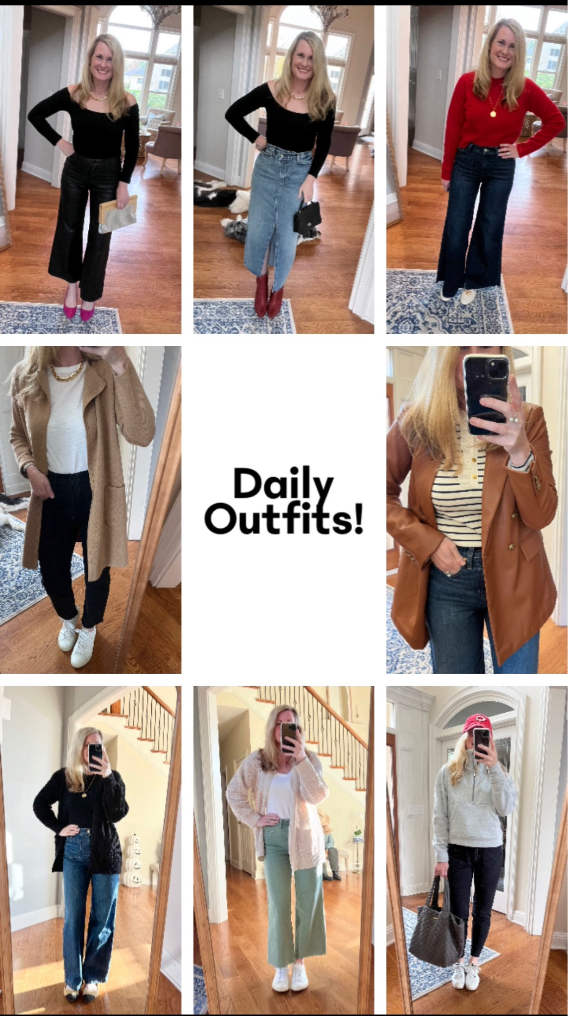 Linking all my outfits from last week! Work, casual and date night inspiration! 

Date night outfit, casual outfit, workwear, fall outfit, pink heels, red boots, wide leg jeans, faux leather blazer, long cardigan

#LTKstyletip #LTKsalealert #LTKHoliday
